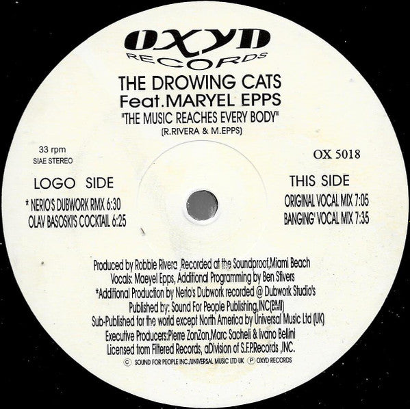 The Drowing Cats The Music (Reaches Everybody) 12" Excellent (EX) Very Good Plus (VG+)
