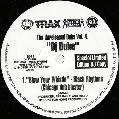 DJ Duke - The Unreleased Dubs Vol. 4 | Excellent (EX) Excellent (EX) - HOUSE / USED *EXCELLENT*