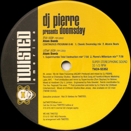 DJ Pierre - Atom Bomb | Excellent (EX) Very Good Plus (VG+) - HOUSE / USED *EXCELLENT*