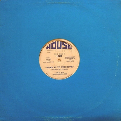 LNR - Work It To The Bone (VINYL 12" HOUSE JAM HJA 8803 1988) | USED Excellent (EX) Generic - HOUSE / USED *EXCELLENT*