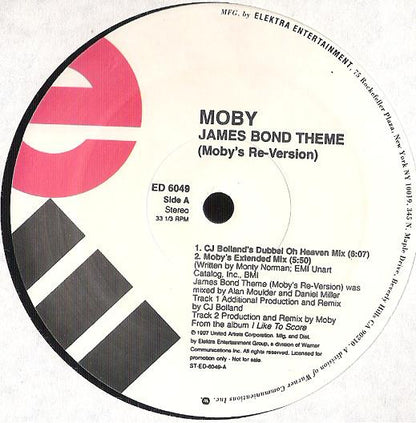 Moby - James Bond Theme (Moby's Re-Version) (VINYL) | Excellent (EX) Excellent (EX) - HOUSE / USED *EXCELLENT*