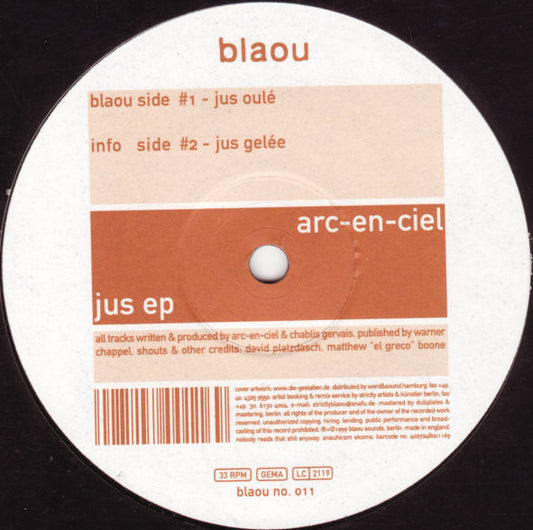 Jus EP (VINYL) | Excellent (EX) Near Mint (NM or M-) - HOUSE / USED *EXCELLENT*