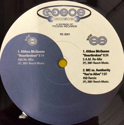 Althea McQueen - Heartbroken / You're Alive | Excellent (EX) Generic - HOUSE / USED *EXCELLENT*