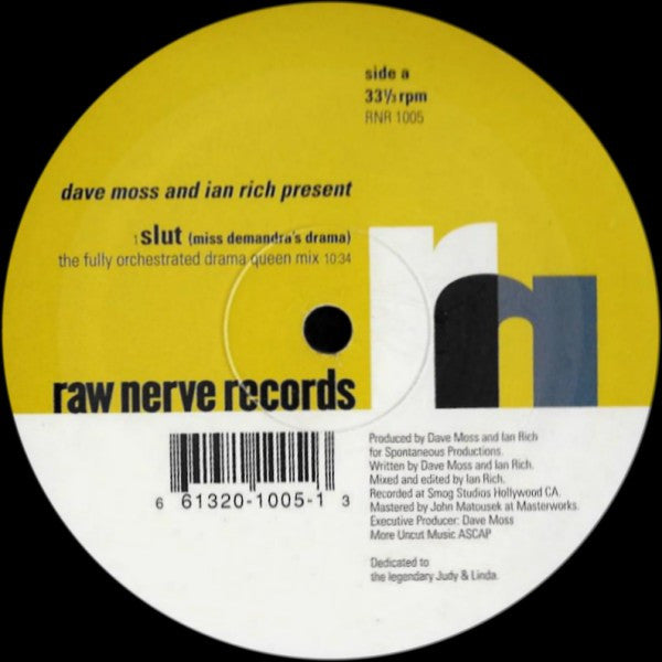 Dave Moss - Slut (Miss Demandra's Drama) | Excellent (EX) Very Good Plus (VG+) - HOUSE / USED *EXCELLENT*