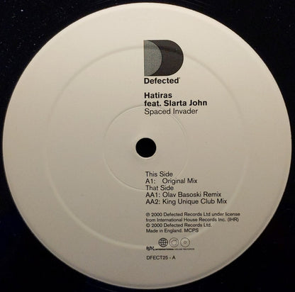Hatiras - Spaced Invader (Part 1) | Excellent (EX) Very Good Plus (VG+) - HOUSE / USED *EXCELLENT*