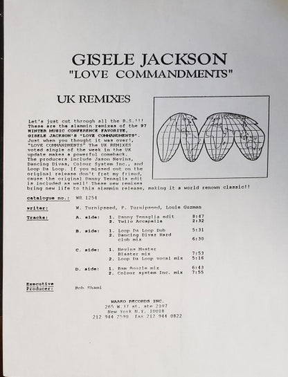 Gisele Jackson - Love Commandments (UK Remixes) | Excellent (EX) Generic - HOUSE / USED *EXCELLENT*
