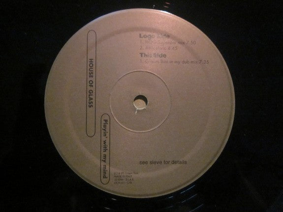 House Of Glass - Playin' With My Mind | Near Mint (NM) Very Good Plus (VG+) - HOUSE / USED *NEAR MINT*