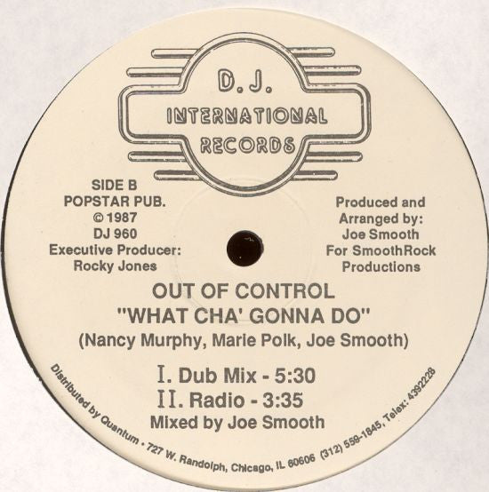 Out Of Control - What Cha' Gonna Do | Near Mint (NM) Near Mint (NM) - HOUSE / USED *NEAR MINT*