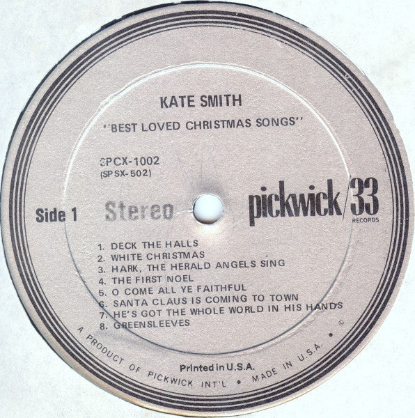 Kate Smith (2) - O Come All Ye Faithful | Near Mint (NM) Near Mint (NM) - HOLIDAY / USED *NEAR MINT*