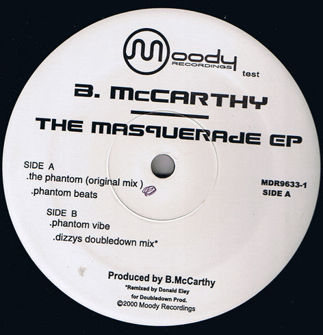 B. McCarthy - The Masquerade EP | Near Mint (NM) Generic - HOUSE / USED *NEAR MINT*