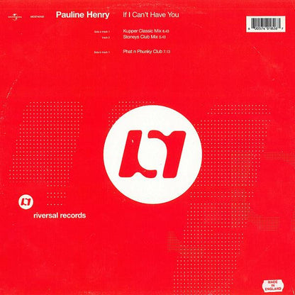 Pauline Henry - If I Can't Have You | Near Mint (NM) Near Mint (NM) - HOUSE / USED *NEAR MINT*