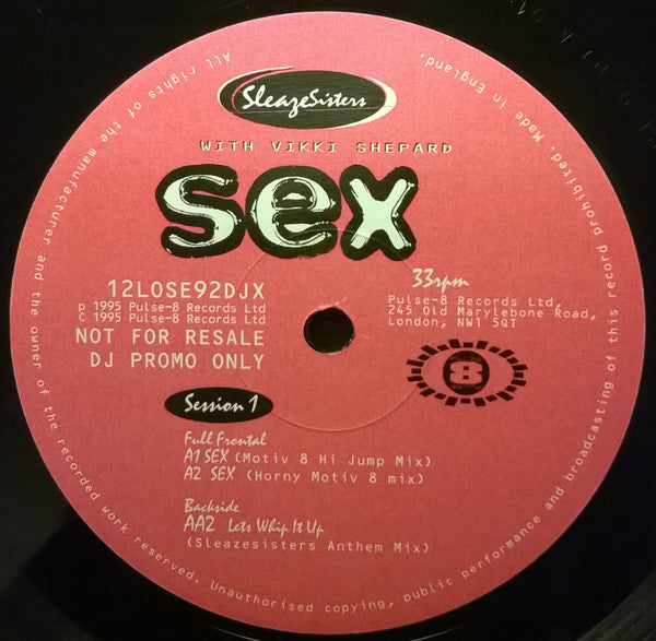 Sleaze Sisters - Sex | Near Mint (NM) Excellent (EX) - HOUSE / USED *NEAR MINT*