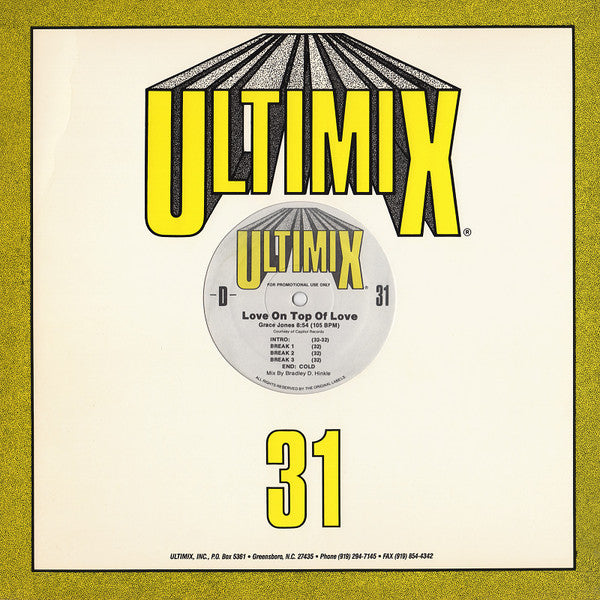 Various Ultimix 31 *RECORD 3 ONLY* 12" Near Mint (NM or M-) Near Mint (NM or M-)