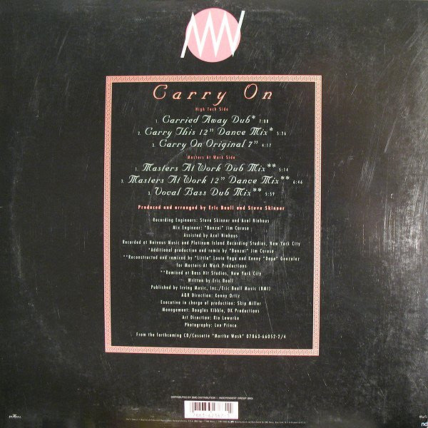 Martha Wash - Carry On (VINYL) | Near Mint (NM) Excellent (EX) - HOUSE / USED *NEAR MINT*