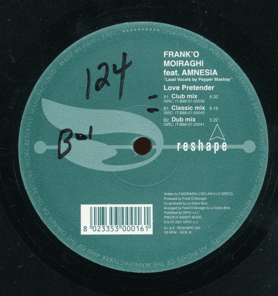 Frank 'O Moiraghi - Love Pretender (VINYL) | Near Mint (NM) Near Mint (NM) - HOUSE / USED *NEAR MINT*