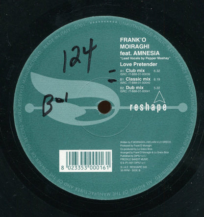 Frank 'O Moiraghi - Love Pretender (VINYL) | Near Mint (NM) Near Mint (NM) - HOUSE / USED *NEAR MINT*