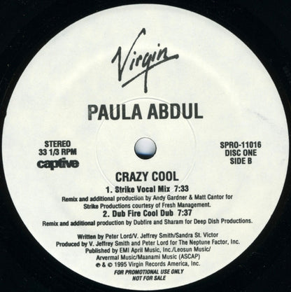 Paula Abdul - Crazy Cool | Near Mint (NM) Generic - HOUSE / USED *NEAR MINT*