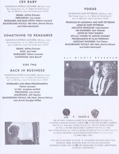 I'm Breathless (Music From And Inspired By The Film Dick Tracy) *CASSETTE* | Near Mint (NM) Near Mint (NM)