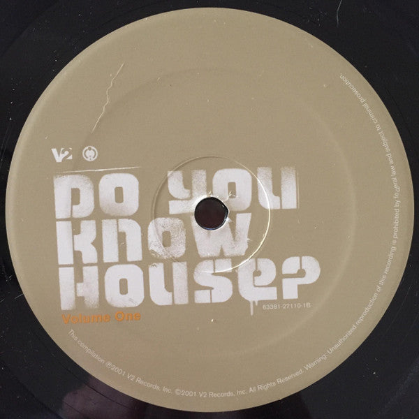 Various Do You Know House? (Volume One) 2x12" Near Mint (NM or M-) Near Mint (NM or M-)