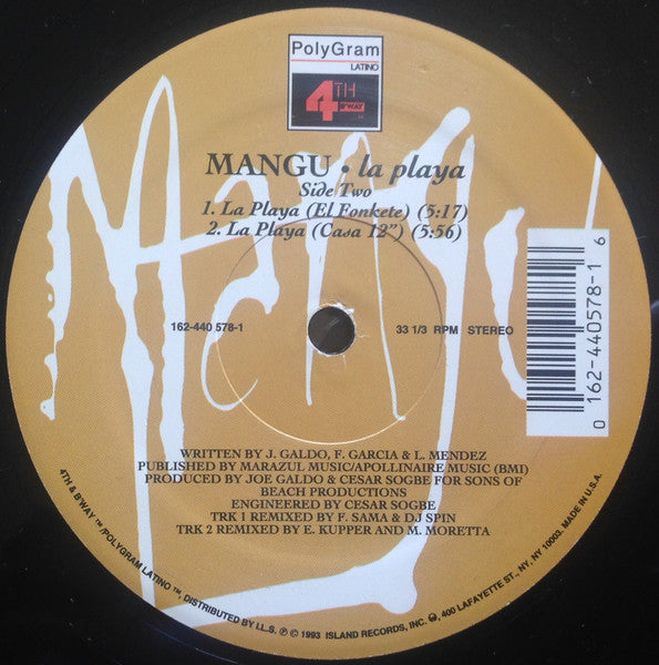 Mangu - La Playa (VINYL) | Near Mint (NM) Generic - HOUSE / USED *NEAR MINT*