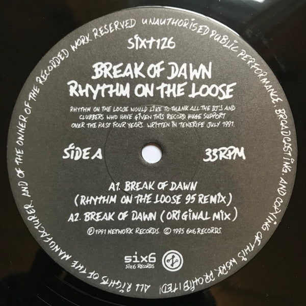 Rhythm On The Loose - Break Of Dawn | Near Mint (NM) Very Good Plus (VG+) - HOUSE / USED *NEAR MINT*