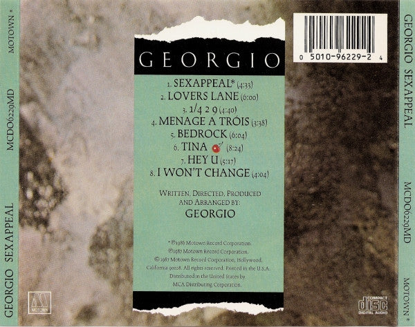 Sexappeal (Georgio's Greatest 12" Mixes)(CD) | Near Mint (NM) Near Mint (NM) - HOUSE / USED *NEAR MINT*