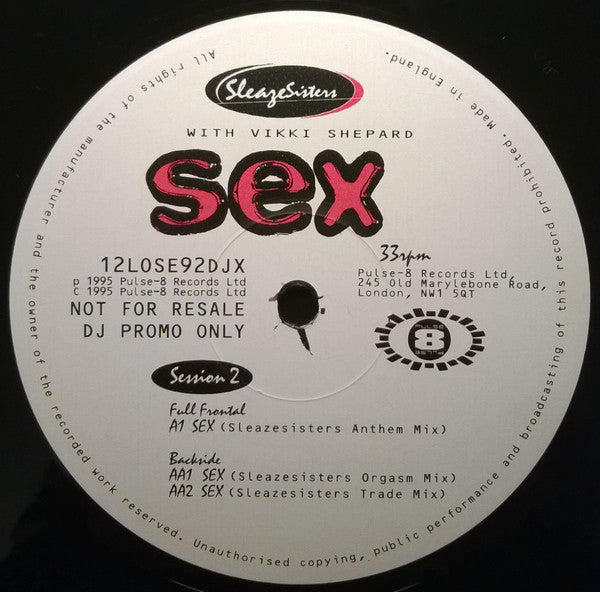 Sleaze Sisters - Sex | Near Mint (NM) Excellent (EX) - HOUSE / USED *NEAR MINT*
