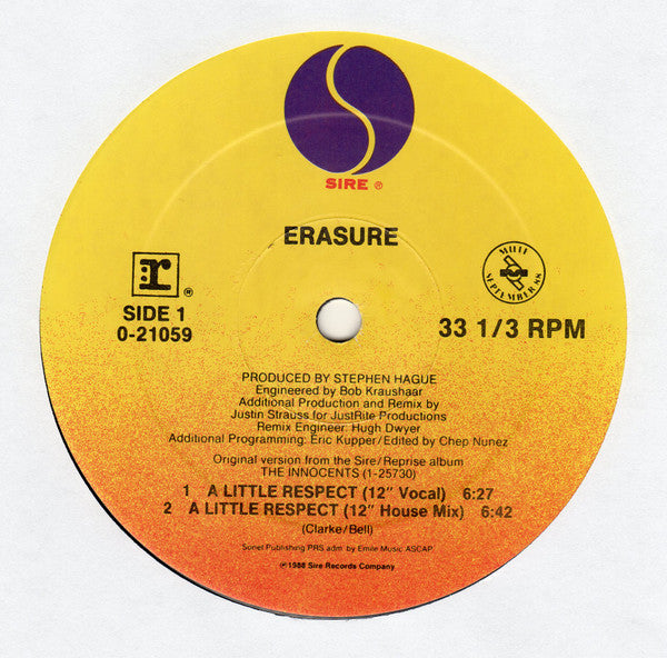 A Little Respect (12" VINYL) | Very Good Plus (VG+) Very Good (VG) - HOUSE / USED *VERY GOOD+*