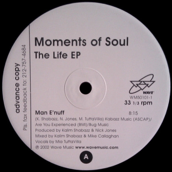 Moments Of Soul - The Life EP | Very Good Plus (VG+) Generic - HOUSE / USED *VERY GOOD+*