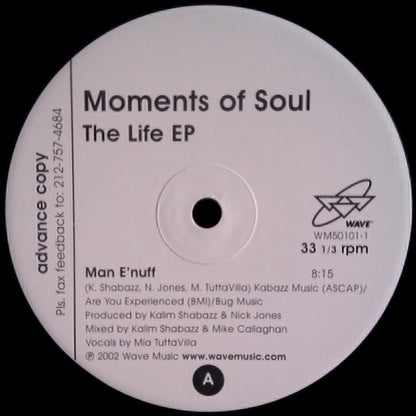 Moments Of Soul - The Life EP | Very Good Plus (VG+) Generic - HOUSE / USED *VERY GOOD+*