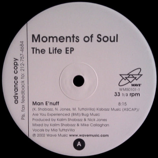 Moments Of Soul - The Life EP | Very Good Plus (VG+) Generic - HOUSE / USED *VERY GOOD+*