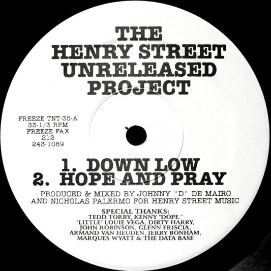 Johnny D & Nicky P - The Henry Street Unreleased Project | Very Good Plus (VG+) Very Good Plus (VG+) - HOUSE / USED *VERY GOOD++*