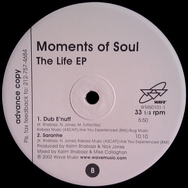 Moments Of Soul - The Life EP | Very Good Plus (VG+) Generic - HOUSE / USED *VERY GOOD+*