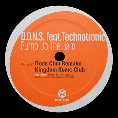 D.O.N.S. - Pump Up The Jam | Very Good Plus (VG+) Near Mint (NM) - HOUSE / USED *VERY GOOD++*