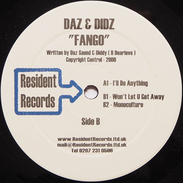Daz & Didz - Fango | Very Good Plus (VG+) Excellent (EX) - HOUSE / USED *VERY GOOD+*
