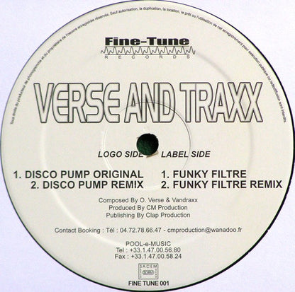 Verse And Traxx - Disco Pump / Funky Filtre | Very Good Plus (VG+) Excellent (EX) - HOUSE / USED *VERY GOOD+*