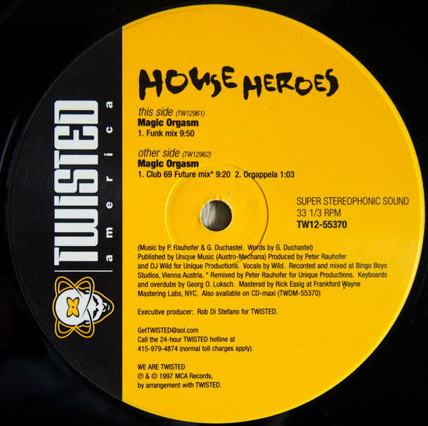 House Heroes Magic Orgasm LP Very Good Plus (VG+) Excellent (EX)