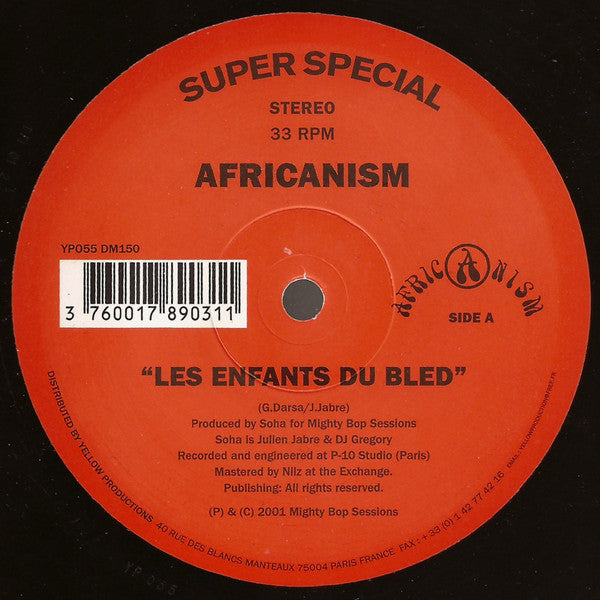 Africanism - Les Enfants Du Bled | Excellent (EX) Near Mint (NM) - HOUSE / USED *VERY GOOD+*