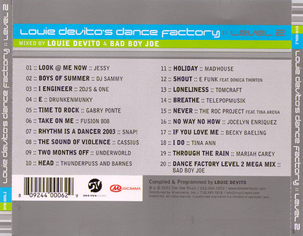 Louie DeVito's Dance Factory :: Level 2 (CD) | Very Good Plus (VG+) Near Mint (NM) - HOUSE / USED *VERY GOOD+*