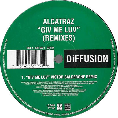 Alcatraz - Giv Me Luv (Remixes) | Very Good Plus (VG+) Very Good Plus (VG+) - HOUSE / USED *VERY GOOD+*