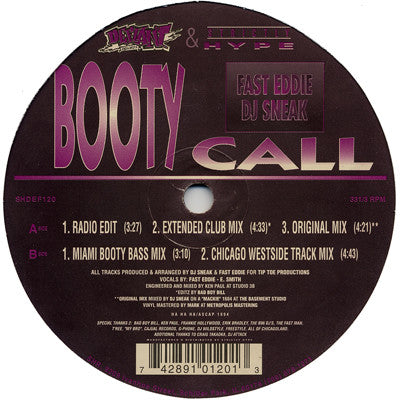 "Fast" Eddie Smith Booty Call 12" Very Good Plus (VG+) Generic