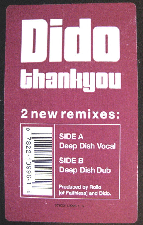 Dido Thank You 12" Very Good Plus (VG+) Very Good Plus (VG+)