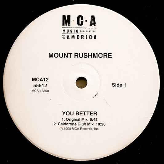 Mount Rushmore You Better LP Very Good Plus (VG+) Very Good Plus (VG+)