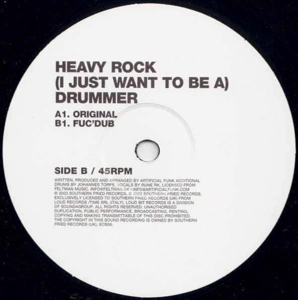 Heavy Rock (I Just Want To Be A) Drummer 12" Very Good (VG) Generic
