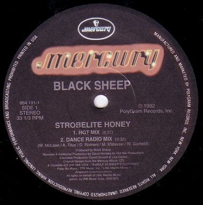 Black Sheep - Strobelite Honey (Special Edition Remixes) | Very Good (VG) Generic - HOUSE / USED *VERY GOOD*