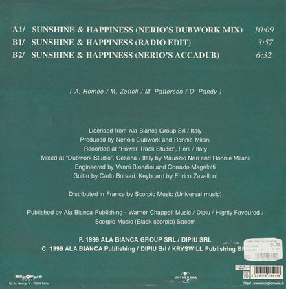 Nerio's Dubwork - Sunshine & Happiness | Very Good (VG) Good Plus (G+) - HOUSE / USED *VERY GOOD*