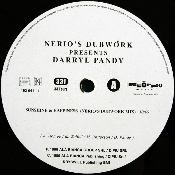 Nerio's Dubwork - Sunshine & Happiness | Very Good (VG) Good Plus (G+) - HOUSE / USED *VERY GOOD*