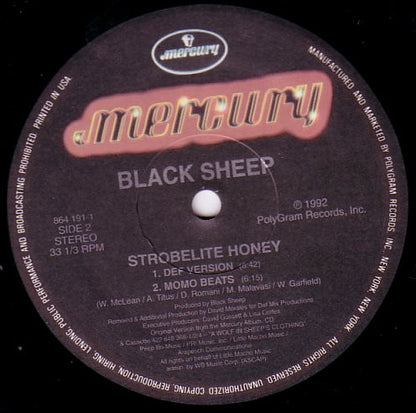 Black Sheep - Strobelite Honey (Special Edition Remixes) | Very Good (VG) Generic - HOUSE / USED *VERY GOOD*