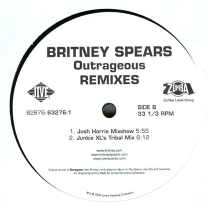 Britney Spears - Outrageous (Remixes) (VINYL 12") | Excellent+ (EX+) Near Mint (NM) - HOUSE / USED *EXCELLENT+*