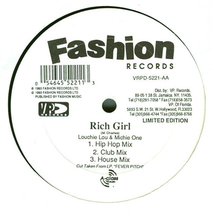Louchie Lou & Michie One - Rich Girl (VINYL LP) | Excellent+ (EX+) Generic - HOUSE / USED *EXCELLENT+*